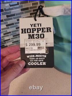 Yeti Hopper M30 RARE Soft Cooler Aquifer Blue Teal Seafoam Magnetic Opener