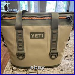 Yeti Hopper Two 20 Soft Cooler Field Green/Tan Orange with Zipper(slightly used)