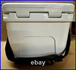 Yeti Roadie 15 Hard Ice Camping Cooler With Double Duty Black Strap White Color