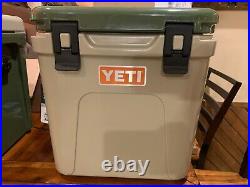 Yeti Roadie 24 Hard Cooler, Desert Tan With Highlands Olive Lid, Orange Sticker