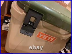 Yeti Roadie 24 Hard Cooler, Desert Tan With Highlands Olive Lid, Orange Sticker