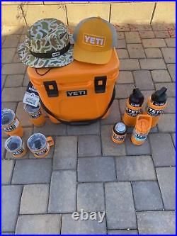 Yeti Roadie 24 Hard Cooler King Crab Orange Collection. All Items Included