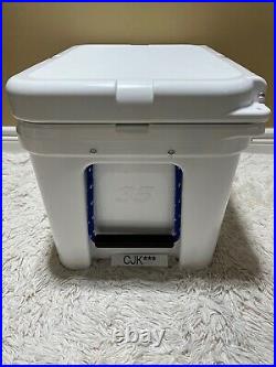 Yeti Tundra 35 Hard Cooler Custom White+dry Goods Basket+? Red& Blue Latch Kit