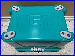 Yeti Tundra 35 Hard Cooler Custom-aquifer Blue +dry Goods Basket &pink Latch Kit