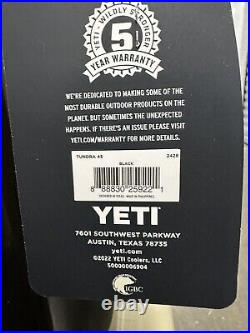 Yeti Tundra 45 RARE BLACK Cooler Awesome SOLD OUT! New With Tags LIMITED ED