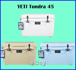 Yeti Tundra 45 quart Cooler Ice Chest - White Tan Ice Blue - YT45W YT45T YT45B